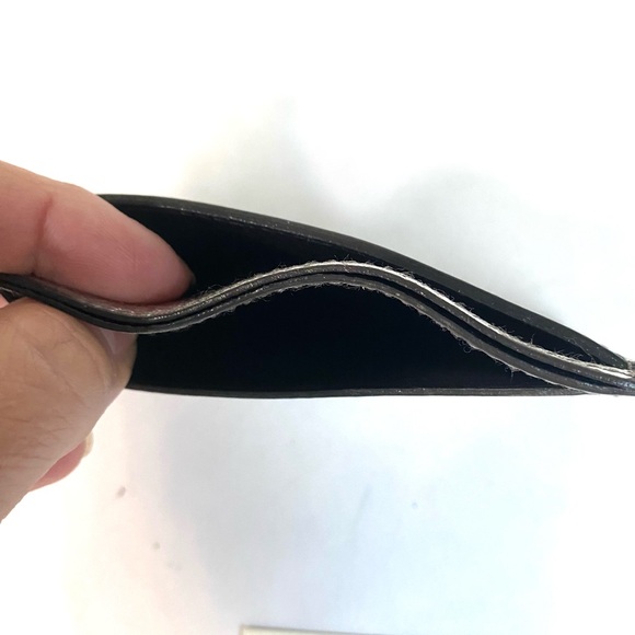 YSL Yves Saint Laurent Silver Metallic Leather Card Holder Wallet Vintage Rare - Picture 6 of 12